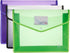 Eco-Friendly Plastic File Wallet Folders, Expandable Envelope Folder with Snap Button Closure, 6 Assorted Colors