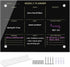 Okydoky 12" x 16" Black Glass Dry Erase Whiteboard, Frameless Weekly Board for Home, School, Office
