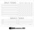Dry Erase Whiteboard Task Planner by Glassboard Studio, Removable Adhesive Decal with Fine-Tip Magnetic Marker Included