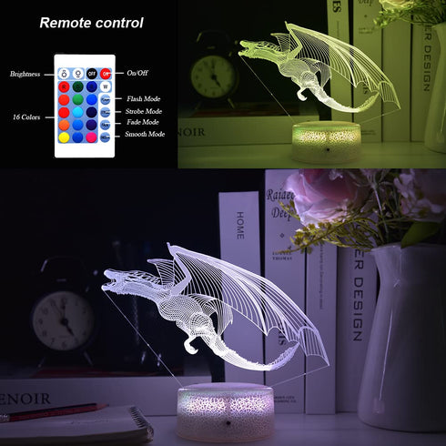 Light,16 Dragon LED Lighting Kids Night Colors with Remote Control Dragon Toy for Kids as a Birthday Gifts Christmas