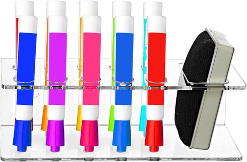 MHADBKH Acrylic Wall Dry Wipe Marker Holder Wall Mounted Pen Bracket Office Accessories Storage Rack Stylish Stationery