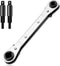 HVAC Service Flat Wrench Tools: 3/16 to 3/8 5/16'' x 1/4'' Ratchet Wrench with Hexagon Bit Adapter Kit