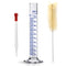 Thick Glass Graduated Cylinder, Measuring Liquid Lab Hexagon Base, 100ML with Cylinder Brush