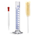 Thick Glass Graduated Cylinder, Measuring Liquid Lab Hexagon Base, 100ML with Cylinder Brush