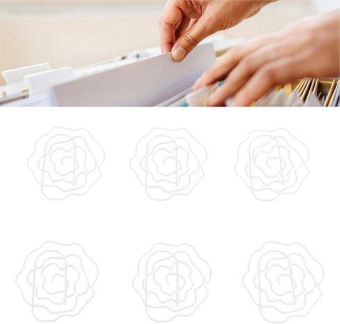 Paperclips Set, 50pcs Metal Decorative Exquisite Flower Paper Clips, Cute for Office Scrapbooking