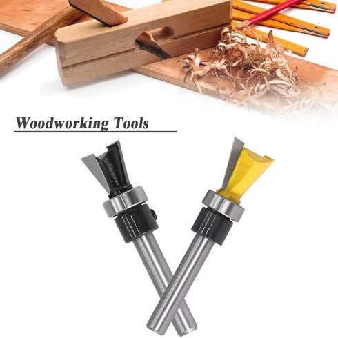 Mesee 2Pcs Dovetail Joint Bearing Router Bits, 1/4 Inch Shank for Woodworking Milling Cutter Tools