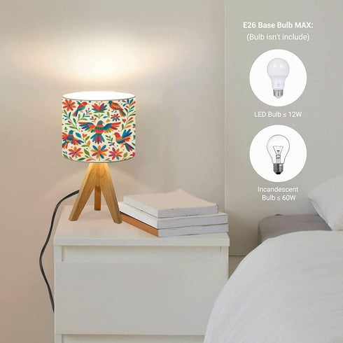 WEFHFGK Small Lamp Colorful Mexican Traditional Textile Embroidery Style from Tenango Bedside Tripod Table Lamp Cute