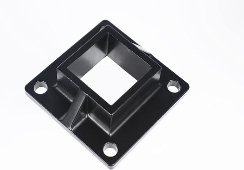 Floor Mount Post Flange for 2" Square Fence Post and Deck Railing, Heavy Duty Aluminum