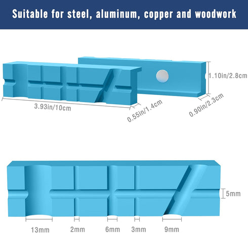 4 Inch Magnetic Vise Jaw Pads Covers, 1 Pair Universal Jaw Pads with Multiple Angle Grooves Design