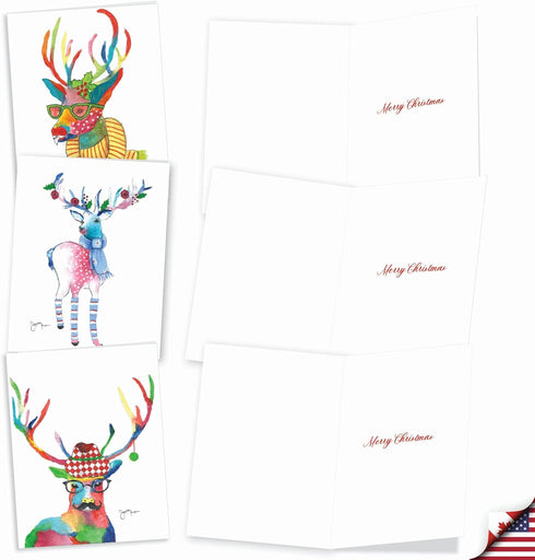 The Best Card Company Variety Pack of 10 Christmas Greeting Cards with Envelopes, Humor Holiday Assortment (10 Designs)