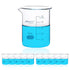 1.7oz(50ml) Sturdy Glass Beaker, 3.3 Borosilicate Griffin Low Form with Printed Graduation, Pack of 10, BKL050-010