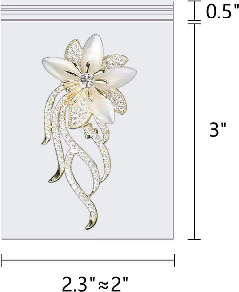 Small Plastic Jewelry Bags, 200pcs Mini Zipper Bags, 2" x 3" Clear Resealable Poly Bags for Craft