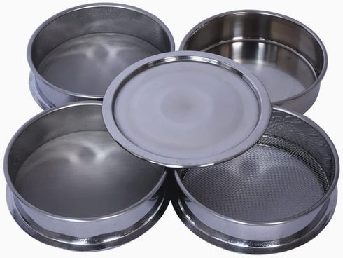 3 Pcs Lab Sieves, 6 Inch Diameter Test Sifter with Tray and Lid