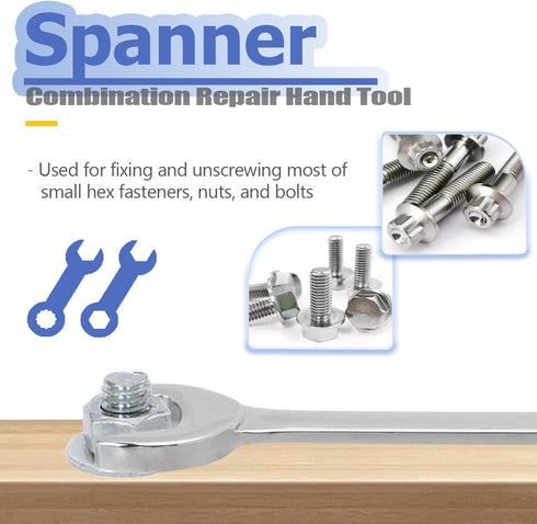 Mesee 10 Pieces Mini Combination Wrench Set, Dual-Use Spanner Hand Repair Tool for Automotive Bike Home Appliance