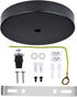 Arturesthome Industrial 5.9" Black Ceiling Canopy Kit,Single Hole Extra Depth and Width