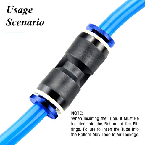WAFJAMF Straight Push to Connect Fitting, 12mm Tube OD Quick Release Pneumatic Connectors (10 Pcs)