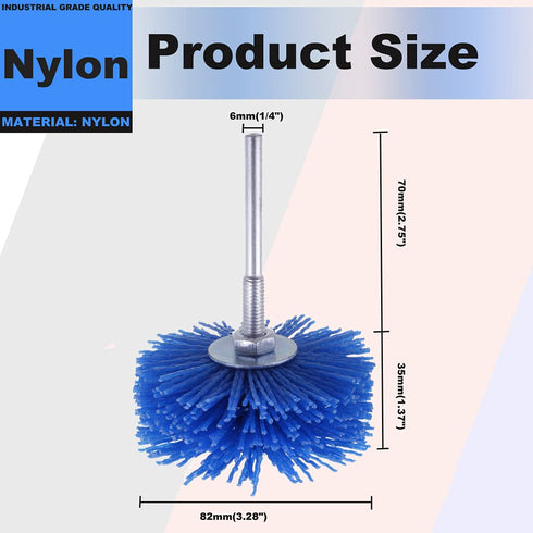 7 Pack 1/4" (80 120 180 240 320 400 600 Abrasive Nylon Wheel Brush for Drill with Shank, ) Grits, Nylon Abrasive Wheel