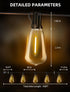 100Ft 30M Dimmable ST38 Bulb Outdoor Patio String Lights: Outside Waterproof Light - Remote Shatterproof Connectable