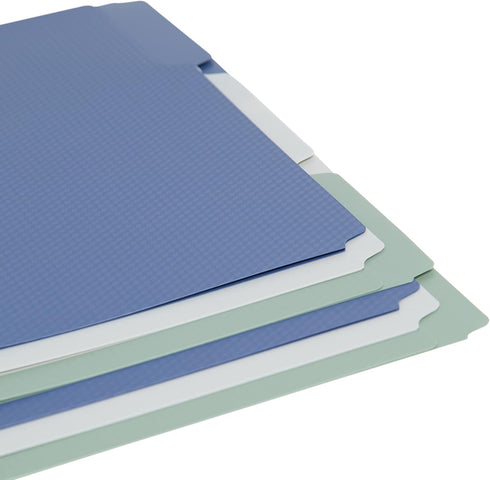 U Brands Performance Poly File Folders Set, Assorted Styles, Blue, Gray, Green, Office Supplies 6 Count