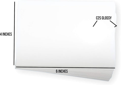 Inkjet Glossy Postcard Paper, Double Sided Gloss, Blank, Thick, Printable, 14pt, C2S, 50 Pack, 4 x 6 Inches