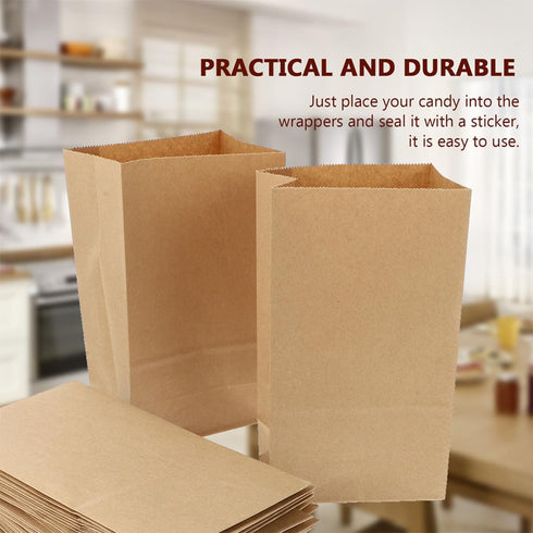 18x11x32cm, 60g 100pcs Packaging GALPADA Brown Kraft Paper Bags for Bread and Snacks, Food-grade Greaseproof Lunch