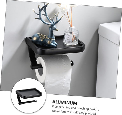 2pcs balacoo Toilet Paper Stand Roll Paper Holder Floating Shelves Bathroom Caddy Sturdy Material Holder Simple Design