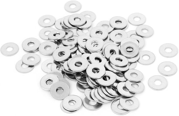 uxcell M4x12mmx1 mm Stainless Steel Round Flat Washer for Bolt Screw (Pack of 100)