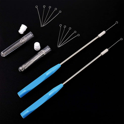 2 Pieces Inoculation Loop Mycology, Reusable Inoculation Loop with 90 Replaceable Nichrome Needle Tips