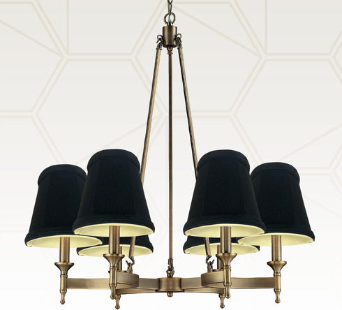 Fitter,CS-102BLK/GL, 3 4.25 4.25 Royal Designs, Inc. Empire Chandelier Shade with Flame Clip Black, x x