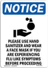 OSHA Notice Sign - Please Use Hand Sanitizer | Peel and Stick