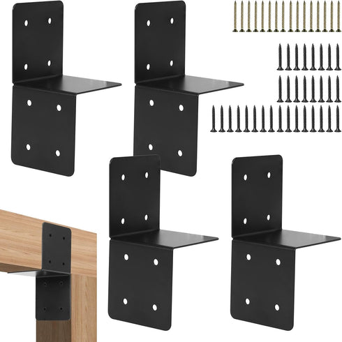 4 PCS Joist Anchor Connector for 4x4 4×6 Wood Posts, Heavy Duty Joist Hangers Carbon Steel Mounting Brackets