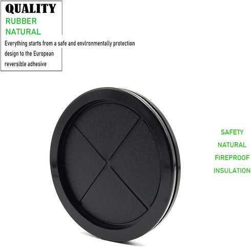 2-1/2 in Rubber Grommets for Wiring - Double-Sided Rubber Plugs for Round Holes, 3 Pcs, Black