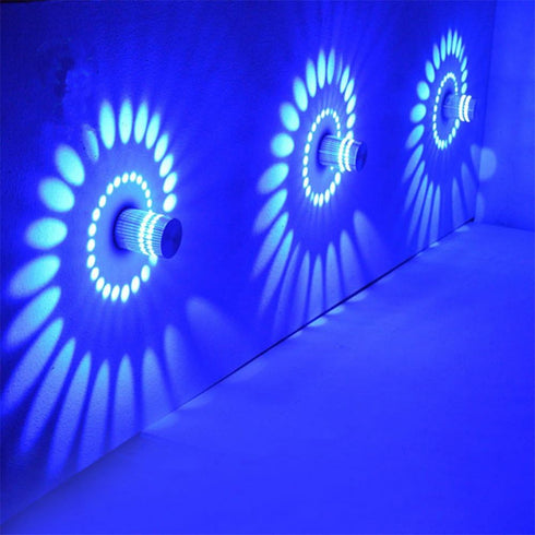 RICEFINE Colorful RGB Spiral Hole Wall Lamp Surface Wall Install Home Decor LED Light Luminaire Lighting