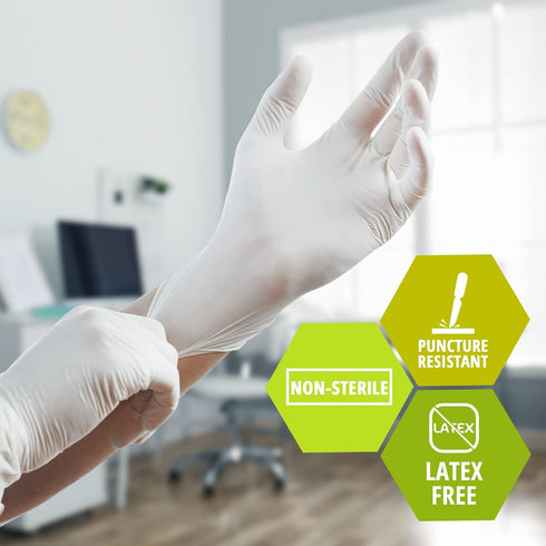 MED PRIDE Medical Latex Examination Gloves, X-Large, 100-Count, Ultra-Strong 5 mil Thick, Disposable