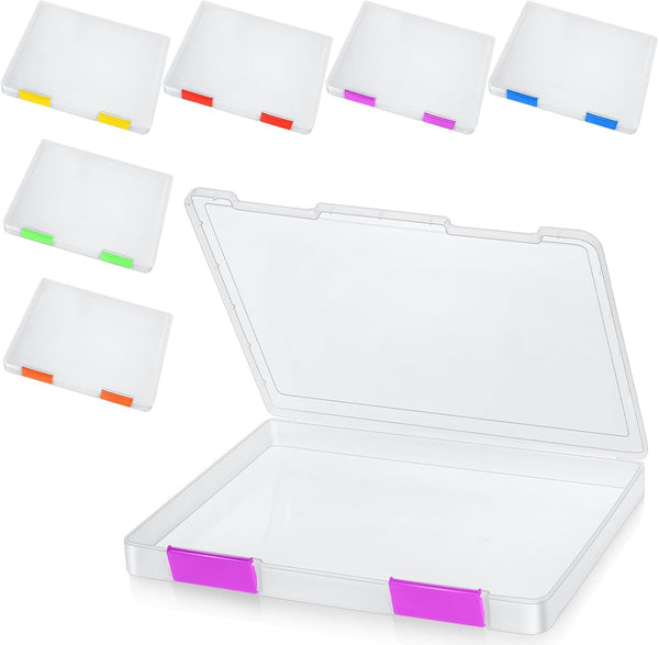 PerKoop 6 Pcs Clear A4 File Box Document Plastic Storage Box, Paper Case, Board Game Storage, Magazine Protector