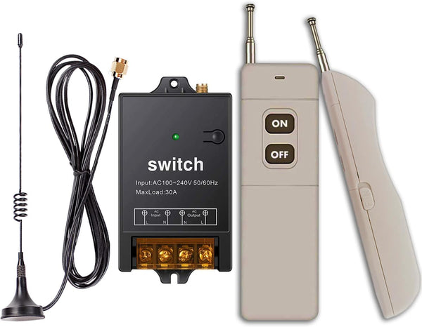 Wireless Light Switch,Wireless Remote Switch,AC110V/120V/240V/40A Relay with 4900FT Long Range,Wireless RF Switch