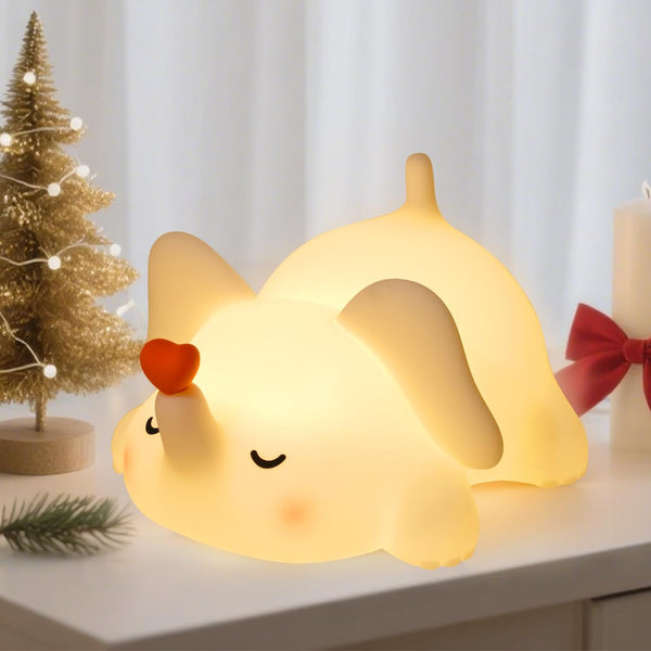 FRDEV Elephant Night Light for Kids, Silicone Squishy Lamp with Touch Control 3-Level