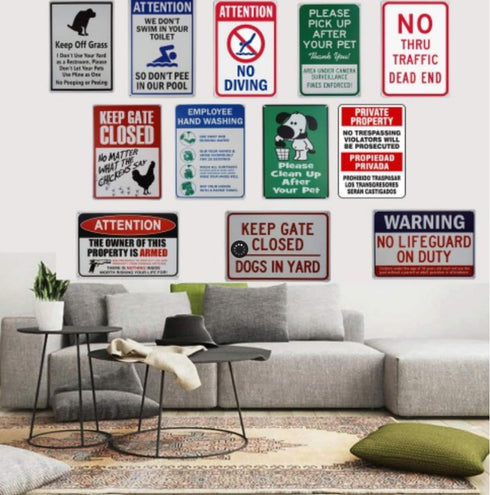 8x12 Inch Roadside Table Distance Guide Warning Metal Aluminum Sign Wall Decor Caution Security Outdoor Indoor Home