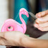 LUOZZY Tape Dispenser Cartoon Flamingos, Portable Tape Cutter School Office Accessory - Pink