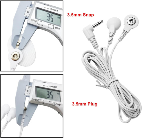 4 Count TENS Wires, 3.5mm Plug TENS to 3.5mm Snap Electrode Wires for TENS Unit (Check Plug Size)
