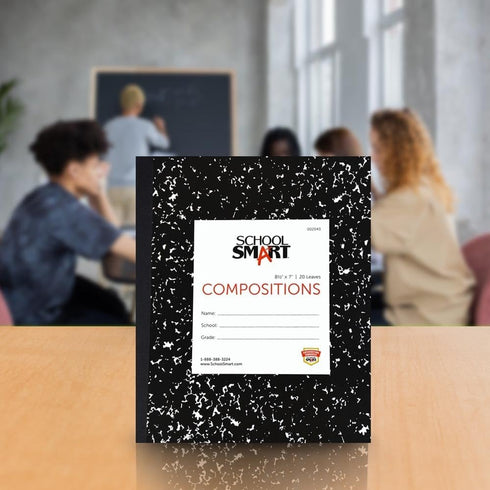 School Smart Ruled Composition Book, Flexible Cover, 8-1/2 x 7 Inches, 40 Pages