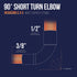 Everflow Supplies 90 Degree Short Radius Reducing Elbow CCRN1000 with Copper Sweat Connects, 1/2" x 3/8"