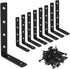 LuckIn 8 Pack Shelf Bracket, 5" x 3" L Brackets for Shelves,