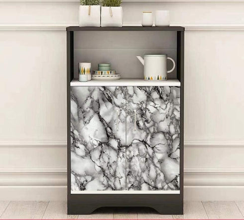 Yancorp 16"x394" White and Black Contact Paper, Self-Adhesive Peel and Stick Backsplash Vinyl Kitchen