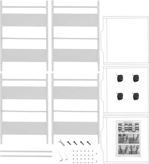 trggvvrt 3 Tiers Metal Rolling File Carts with Wheels, Rolling Hanging File Folder Cart, Metal Pull-Out File Rack