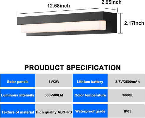 Boajuna 3 Outdoor Solar Wall lamp, Dusk to Dawn Motion Sensor Lantern with Lighting Modes, Wireless Exterior Solar