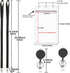 YOUOWO Black Lanyards with ID Badge Holder, 4x3 Vertical and Retractable Badge Reel Protector, 2 Pack