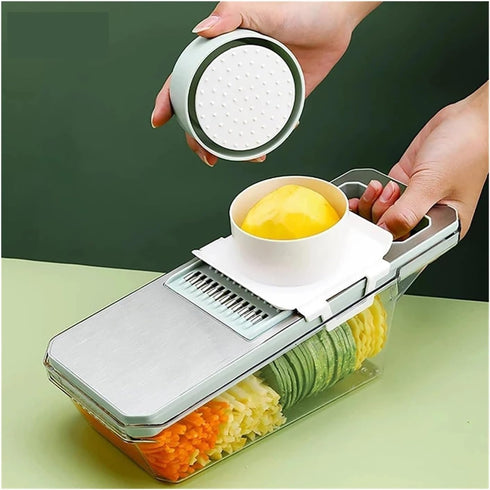 CJNDYFXCA 2) Multifunctional Stainless Steel Vegetable Shredder and Cutter - Compact Potato and Cucumber Slicer