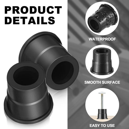 Plastic Baluster Connectors for 3/4" Od Round Balusters, Black Baluster Adapter for Deck Handrails (100 Pcs)