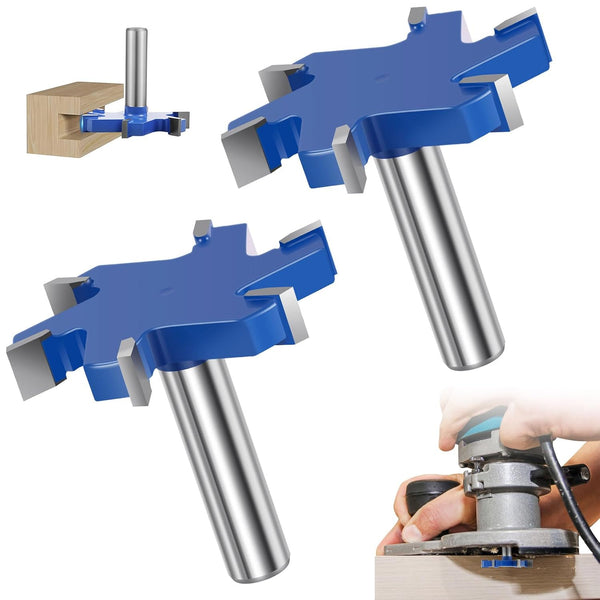 MLYNZXJSY 2PCS Slab Flattening Router Bit 1/2 Shank, 2-1/2" Cut Dia, 6 Flute
